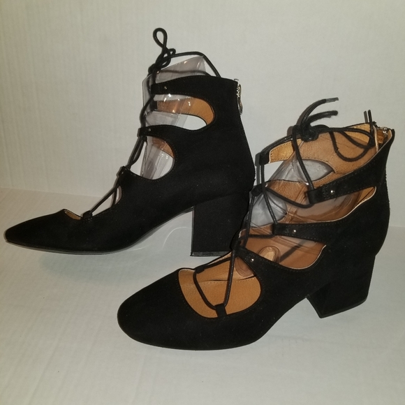 Block Heel Lace Up Shoes Size 9.5 - Picture 2 of 15